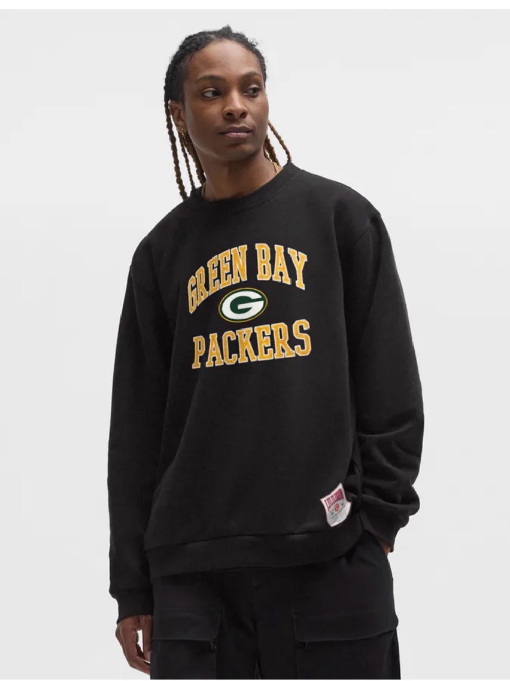 lululemon athletica Black Crewneck with Yellow Green Packers Logo